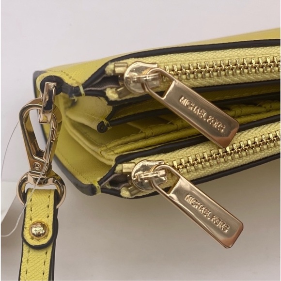 Michael Kors DoubleZip Wallet Wristlet Phone Case Sunshine - Picture 7 of 11